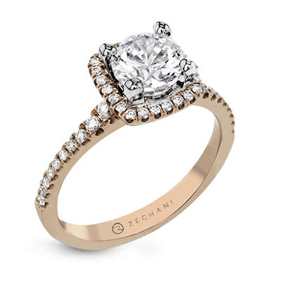 ZR393 Engagement Ring in 14k Gold with Diamonds