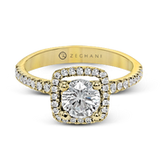 ZR393 Engagement Ring in 14k Gold with Diamonds