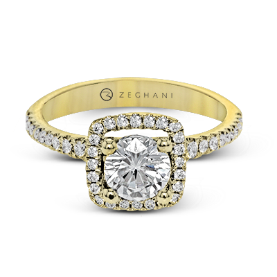 ZR393 Engagement Ring in 14k Gold with Diamonds