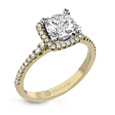 ZR393 Engagement Ring in 14k Gold with Diamonds