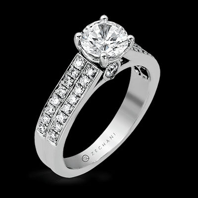 ZR418 Engagement Ring in 14k Gold with Diamonds