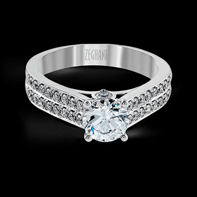 ZR418 Engagement Ring in 14k Gold with Diamonds