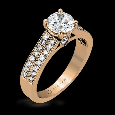 ZR418 Engagement Ring in 14k Gold with Diamonds