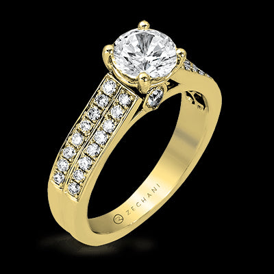 ZR418 Engagement Ring in 14k Gold with Diamonds
