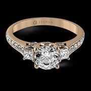 ZR446 Engagement Ring in 14k Gold with Diamonds