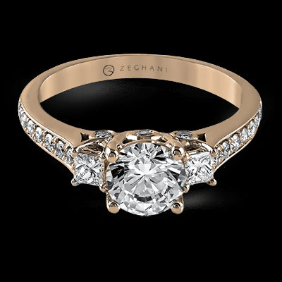 ZR446 Engagement Ring in 14k Gold with Diamonds