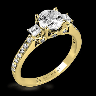 ZR446 Engagement Ring in 14k Gold with Diamonds