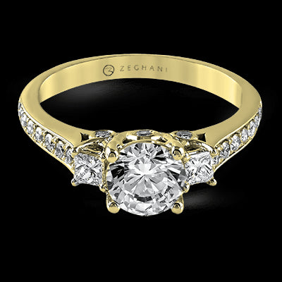 ZR446 Engagement Ring in 14k Gold with Diamonds