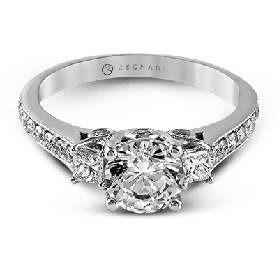 ZR446 Engagement Ring in 14k Gold with Diamonds