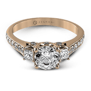 ZR446 Engagement Ring in 14k Gold with Diamonds