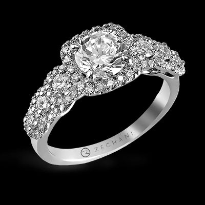 ZR494 Engagement Ring in 14k Gold with Diamonds