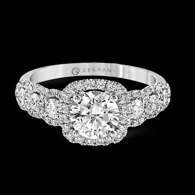 ZR494 Engagement Ring in 14k Gold with Diamonds
