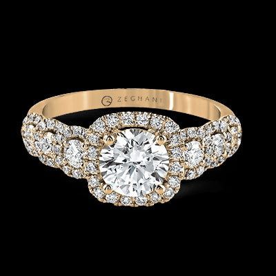 ZR494 Engagement Ring in 14k Gold with Diamonds