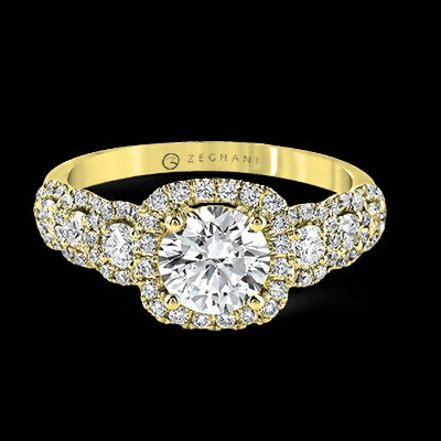 ZR494 Engagement Ring in 14k Gold with Diamonds