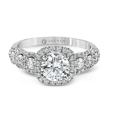 ZR494 Engagement Ring in 14k Gold with Diamonds