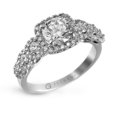 ZR494 Engagement Ring in 14k Gold with Diamonds