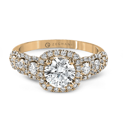 ZR494 Engagement Ring in 14k Gold with Diamonds