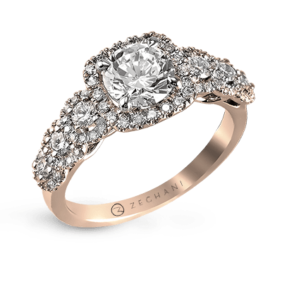 ZR494 Engagement Ring in 14k Gold with Diamonds