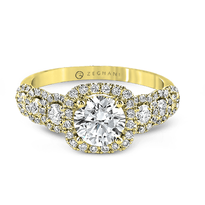 ZR494 Engagement Ring in 14k Gold with Diamonds