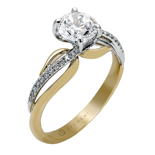 ZR522 Engagement Ring in 14k Gold with Diamonds