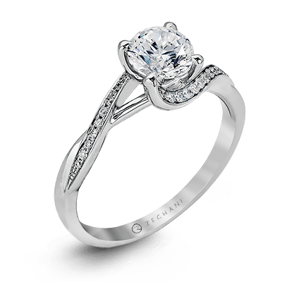 ZR560 Engagement Ring in 14k Gold with Diamonds
