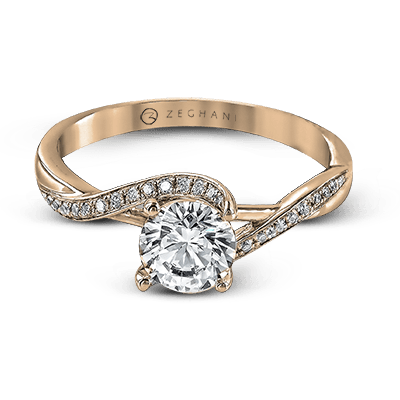 ZR560 Engagement Ring in 14k Gold with Diamonds