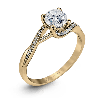 ZR560 Engagement Ring in 14k Gold with Diamonds