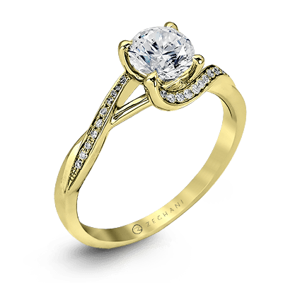 ZR560 Engagement Ring in 14k Gold with Diamonds