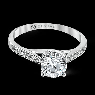 ZR561 Engagement Ring in 14k Gold with Diamonds