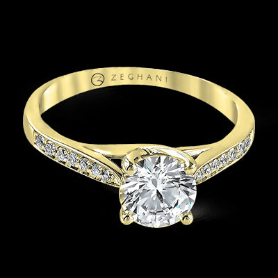 ZR561 Engagement Ring in 14k Gold with Diamonds