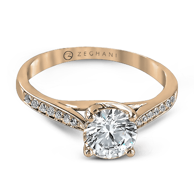 ZR561 Engagement Ring in 14k Gold with Diamonds