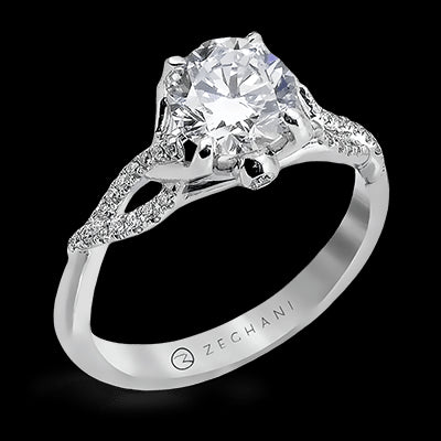 ZR583 Engagement Ring in 14k Gold with Diamonds