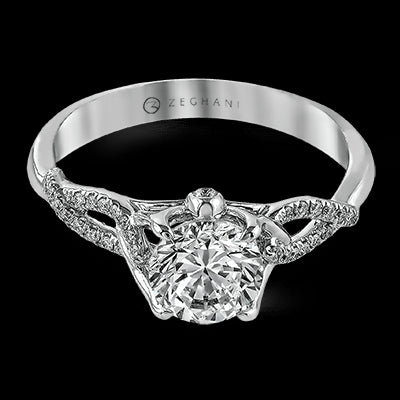 ZR583 Engagement Ring in 14k Gold with Diamonds