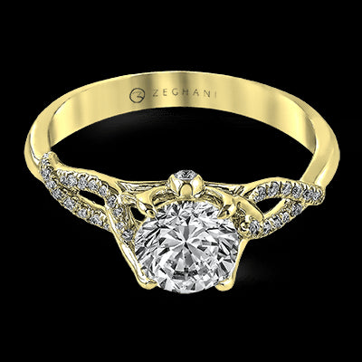 ZR583 Engagement Ring in 14k Gold with Diamonds