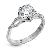 ZR583 Engagement Ring in 14k Gold with Diamonds