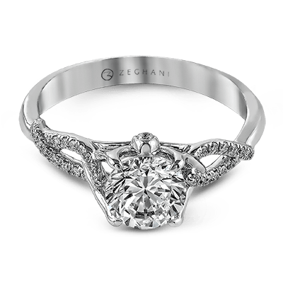ZR583 Engagement Ring in 14k Gold with Diamonds