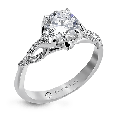 ZR583 Engagement Ring in 14k Gold with Diamonds