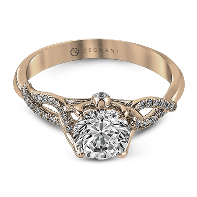 ZR583 Engagement Ring in 14k Gold with Diamonds