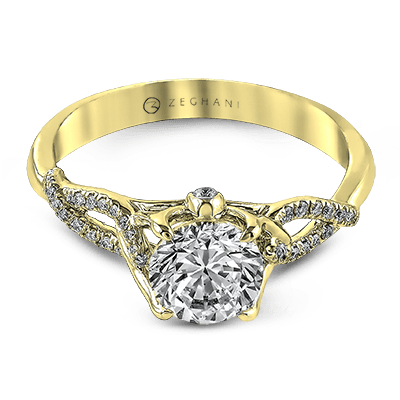 ZR583 Engagement Ring in 14k Gold with Diamonds