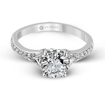 ZR585 Engagement Ring in 14k Gold with Diamonds