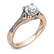 ZR585 Engagement Ring in 14k Gold with Diamonds