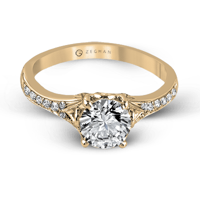 ZR585 Engagement Ring in 14k Gold with Diamonds