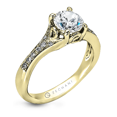 ZR585 Engagement Ring in 14k Gold with Diamonds