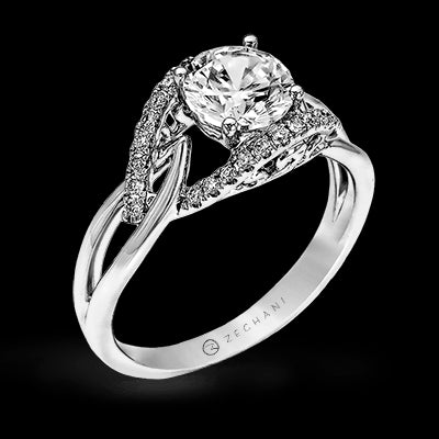 ZR587 Engagement Ring in 14k Gold with Diamonds