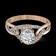 ZR587 Engagement Ring in 14k Gold with Diamonds