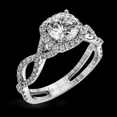 ZR629 Engagement Ring in 14k Gold with Diamonds