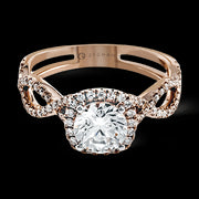 ZR629 Engagement Ring in 14k Gold with Diamonds
