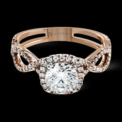ZR629 Engagement Ring in 14k Gold with Diamonds