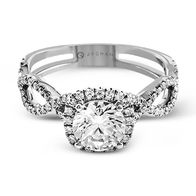 ZR629 Engagement Ring in 14k Gold with Diamonds