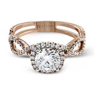 ZR629 Engagement Ring in 14k Gold with Diamonds